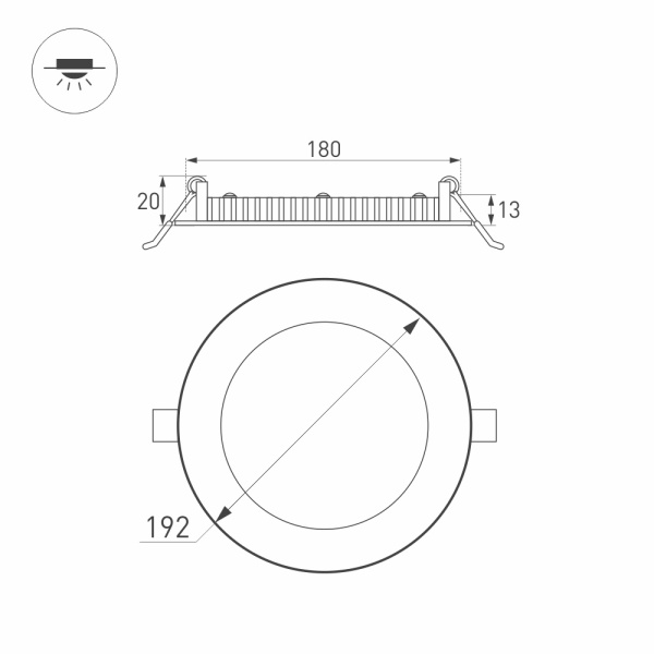 Светильник DL-192M-18W White (Arlight, IP40 Металл, 3 года)