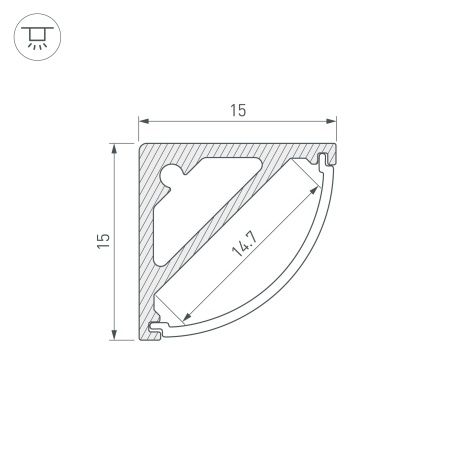Профиль SL-KANT-H15-2000 ANOD (Arlight, Алюминий)