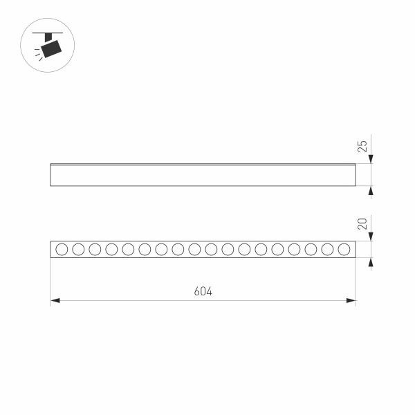 Светильник MAG-DOTS-25-L600-18W Warm3000 (BK, 30 deg, 24V, DALI) (Arlight, IP20 Металл, 3 года)