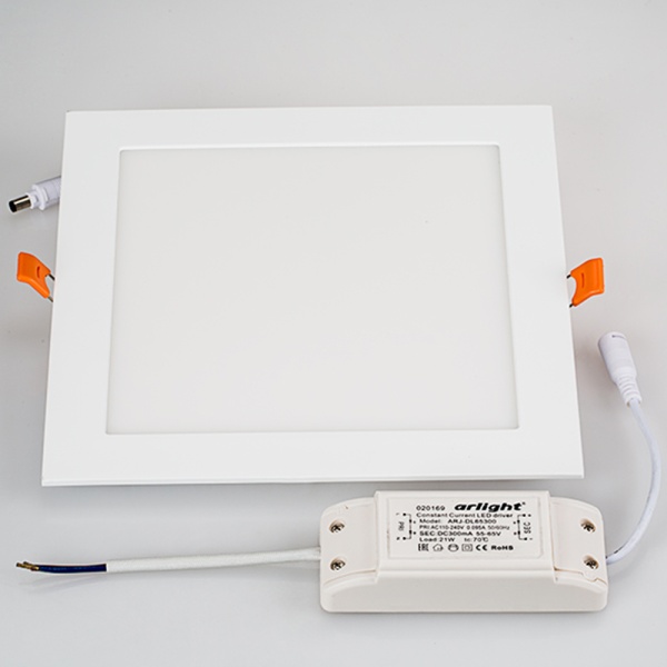 Светильник DL-225x225M-21W Warm White (Arlight, IP40 Металл, 3 года)