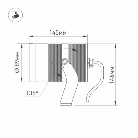 Светильник ALT-RAY-R89-25W Day4000 (DG, 24 deg, 230V) (Arlight, IP67 Металл, 3 года)