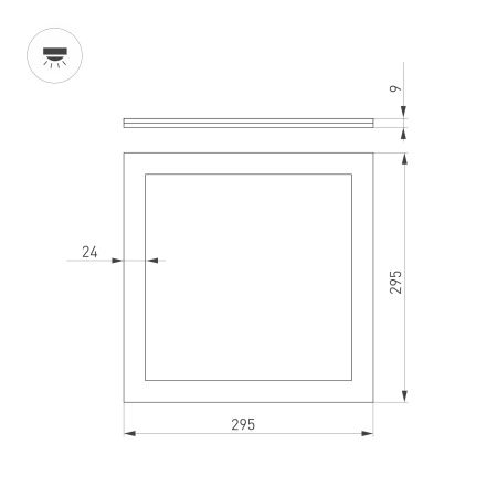 Светильник DL-INTENSO-S300x300-18W Warm3000 (WH, 120 deg, CRI90, 230V) (Arlight, IP40 Металл, 5 лет)