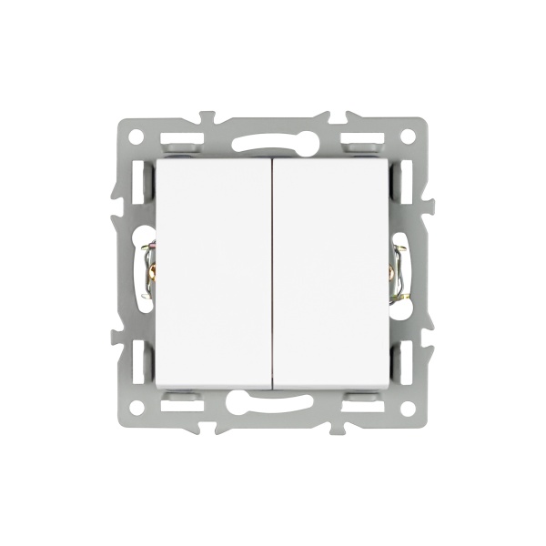 Механизм выключателя двухклавишный проходной SWT-MKP2-PL-WH (250V, 16A) (Arlight, -)