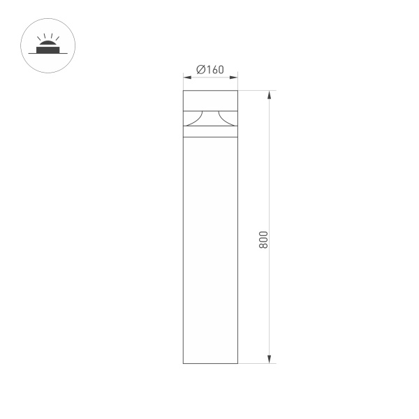 Светильник LGD-GUIDE-BOLL-H800-20W Day4000-MIX (GR, 280 deg, 230V) (Arlight, IP65 Металл, 5 лет)