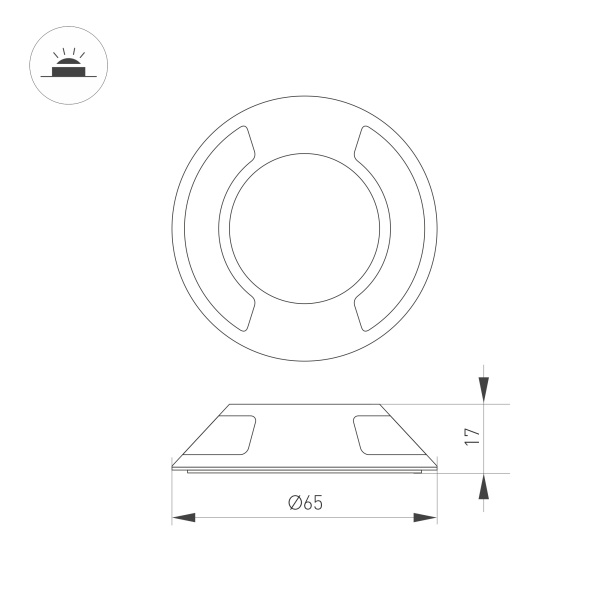 Накладка ART-DECK-CAP-LID2-R65 (SL, STEEL) (Arlight, Металл) Накладка ART-DECK-CAP-LID2-R65 (SL, STEEL) (Arlight, Металл)