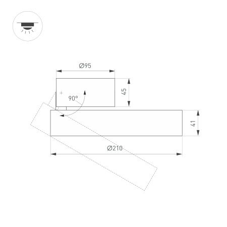 Светильник SP-RONDO-FLAP-R210-20W Day4000 (BK, 110 deg) (Arlight, IP40 Металл, 3 года)