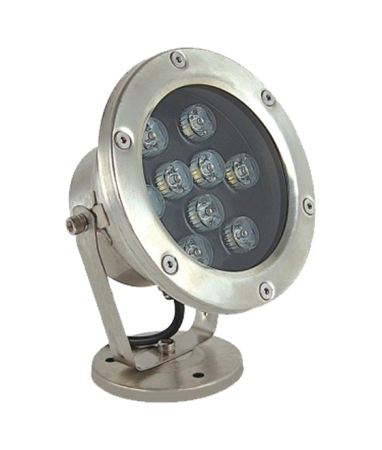 Светильник для водоемов, UG1459, AC12V  9W IP68 RGB, сатин-никель