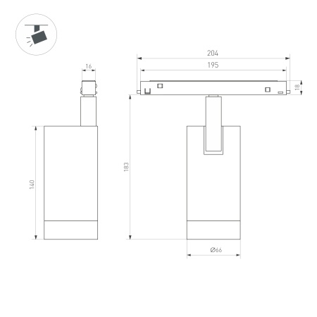 Светильник MAG-ORIENT-SPOT-R65-20W Warm3000 (WH, 24 deg, 48V, DALI) (Arlight, IP20 Металл, 3 года)