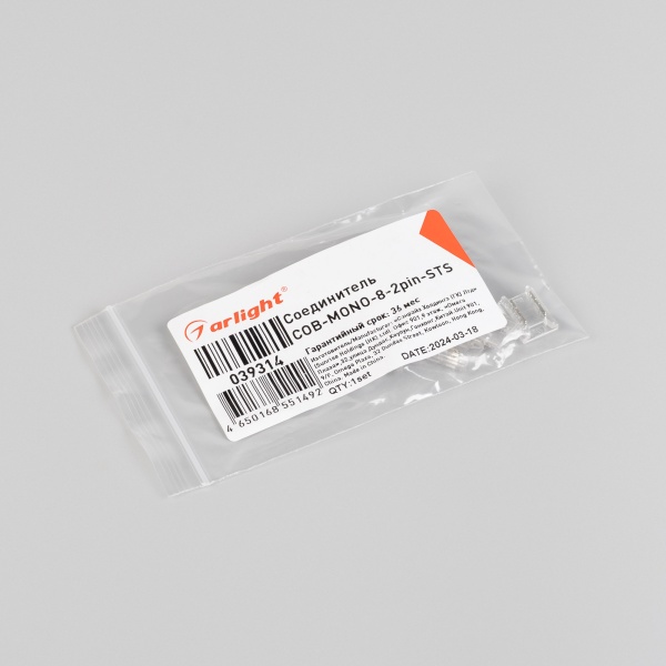 Соединитель COB-MONO-8-2pin-STS (Arlight, IP20 Пластик)