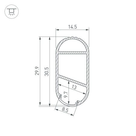 Профиль WARDROBE-1530-2000 ANOD BLACK (Arlight, Алюминий)