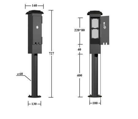 Розетка садовая, Черный с золотой патиной, 2-727 Gb
