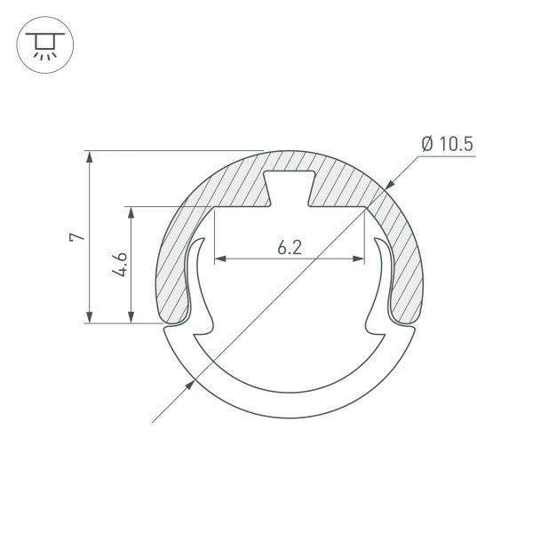 Профиль ROUND-D10.5-2000 ANOD BLACK (Arlight, Алюминий) Профиль ROUND-D10.5-2000 ANOD BLACK (Arlight, Алюминий)