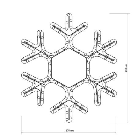 Фигура ARD-SNOWFLAKE-M7-450x375-108LED Warm (230V, 6.5W) (Ardecoled, IP65)