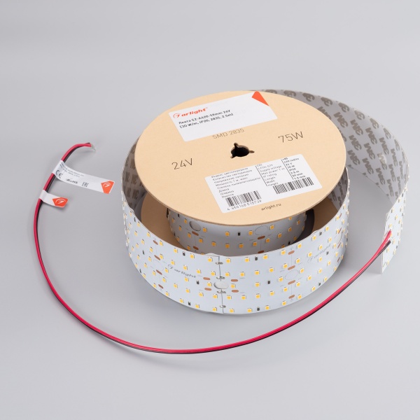 Лента S2-2500 24V Warm 2700K 59mm (2835, 420 LED/m, LUX) (Arlight, 30 Вт/м, IP20)