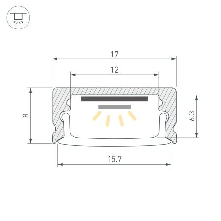 Профиль LINE-1708-2000 WHITE (Arlight, Алюминий)