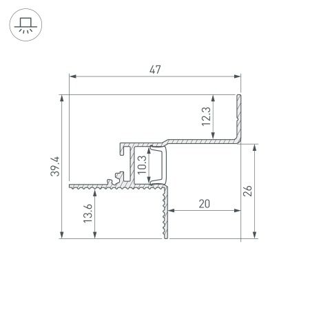 Профиль СEIL-S12-SHADOW-20-SIDE-3000 WHITE (Arlight, Алюминий)