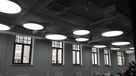 Светильник подвесной круглый плоский черный SILED RING D1800х100 (282 Вт)