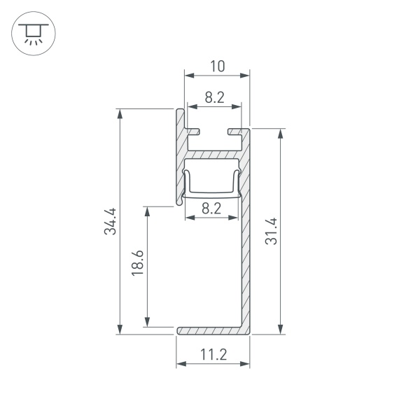 Профиль PLINTUS-H35-F-2000 ANOD (Arlight, Алюминий) Профиль PLINTUS-H35-F-2000 ANOD (Arlight, Алюминий)