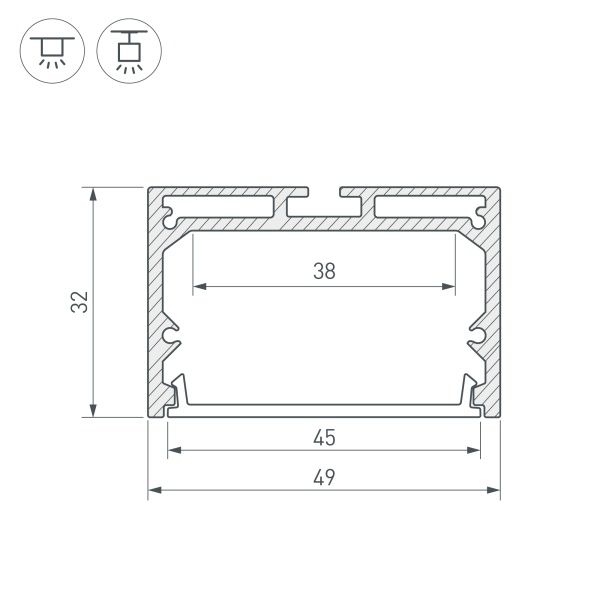 Профиль SL-LINE-4932-2000 ANOD (Arlight, Алюминий)