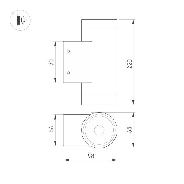 Светильник LGD-RAY-WALL-TWIN-R65-2x12W Warm3000 (GR, 6 deg, 230V) (Arlight, IP65 Металл, 3 года) Светильник LGD-RAY-WALL-TWIN-R65-2x12W Warm3000 (GR, 6 deg, 230V) (Arlight, IP65 Металл, 3 года)