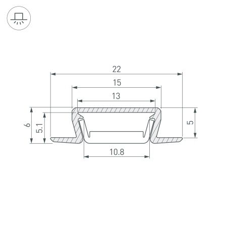 Профиль MIC-FS-2000 ANOD BLACK (Arlight, Алюминий)