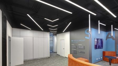 Г-образный светильник подвесной черный SILED ANGLE-PROF 970х970х50х70 (50 Вт, 5000K)