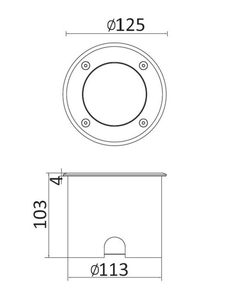 Встраиваемый светильник Lutec, Серебристый, Модерн, W7036A-4K SS