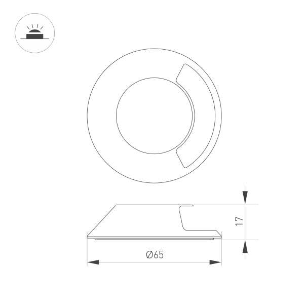 Накладка ART-DECK-CAP-LID1-R65 (SL, STEEL) (Arlight, Металл) Накладка ART-DECK-CAP-LID1-R65 (SL, STEEL) (Arlight, Металл)
