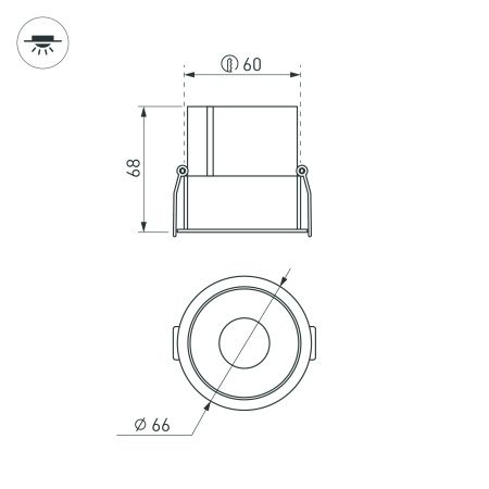 Светильник MS-ATLAS-BUILT-R66-15W Warm3000 (WH-WH, 35 deg, 230V) (Arlight, IP20 Металл, 5 лет)
