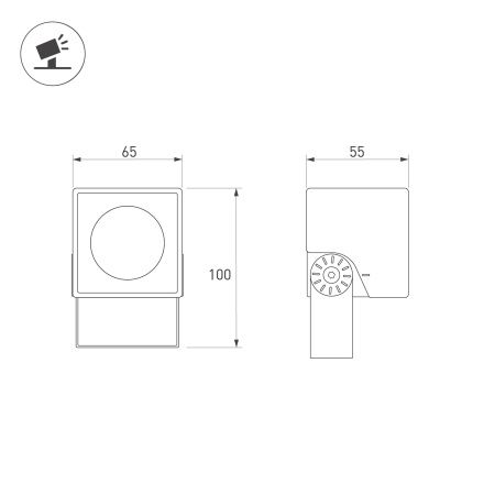 Светильник ALT-BLOCK-S65x65-5W Day4000 (GR, 60 deg, 230V) (Arlight, IP66 Металл, 3 года)