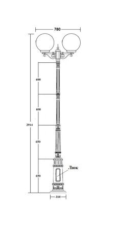 Фонарный столб YAOHUA LUX, Черный, Классика, 88210LA/E7 Bl Фонарный столб YAOHUA LUX, Черный, Классика, 88210LA/E7 Bl