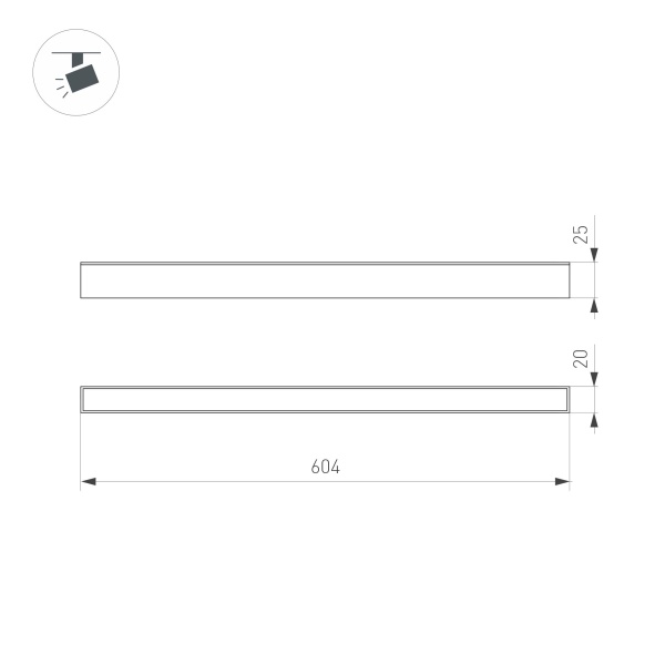 Светильник MAG-FLAT-25-L600-18W Day4000 (BK, 100 deg, 24V) (Arlight, IP20 Металл, 3 года)