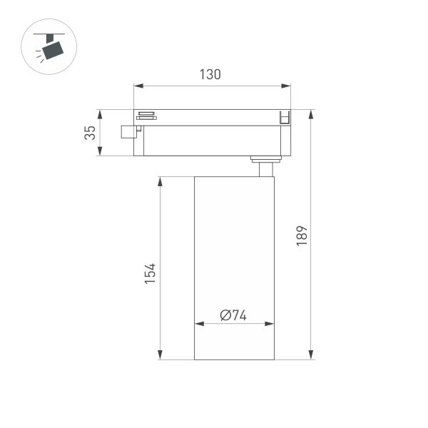 Светильник LGD-GERA-2TR-R74-20W Day4000 (BK, 24 deg, 230V) (Arlight, IP20 Металл, 5 лет)