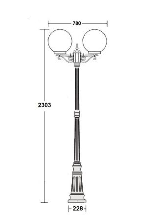 Фонарный столб YAOHUA LUX, Черный с золотой патиной, Классика, 88209PGA Gb Фонарный столб YAOHUA LUX, Черный с золотой патиной, Классика, 88209PGA Gb