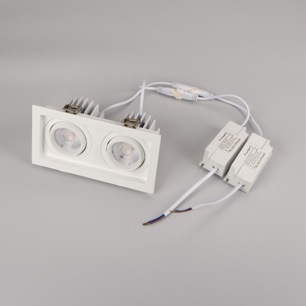 Светильник MS-VORTEX-BUILT-S170x90-2x12W Day4000 (WH-WH, 40 deg, 230V) (Arlight, IP20 Металл, 5 лет)