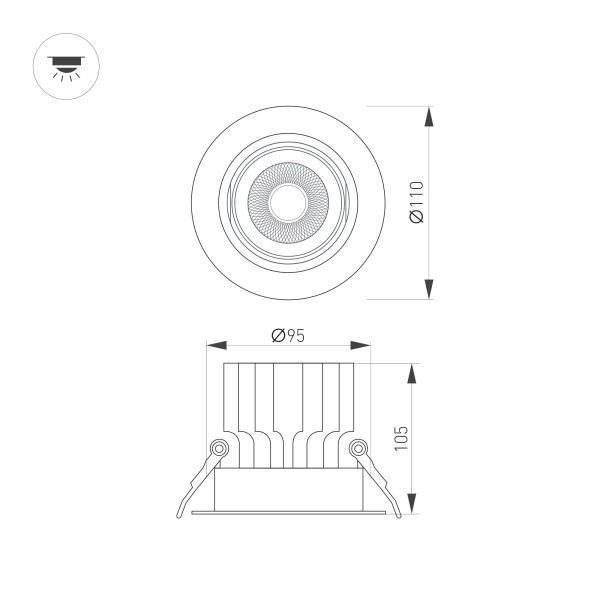 Светильник MS-VORTEX-BUILT-R110-20W Warm3000 (WH-WH, 40 deg, 230V) (Arlight, IP20 Металл, 5 лет) Светильник MS-VORTEX-BUILT-R110-20W Warm3000 (WH-WH, 40 deg, 230V) (Arlight, IP20 Металл, 5 лет)