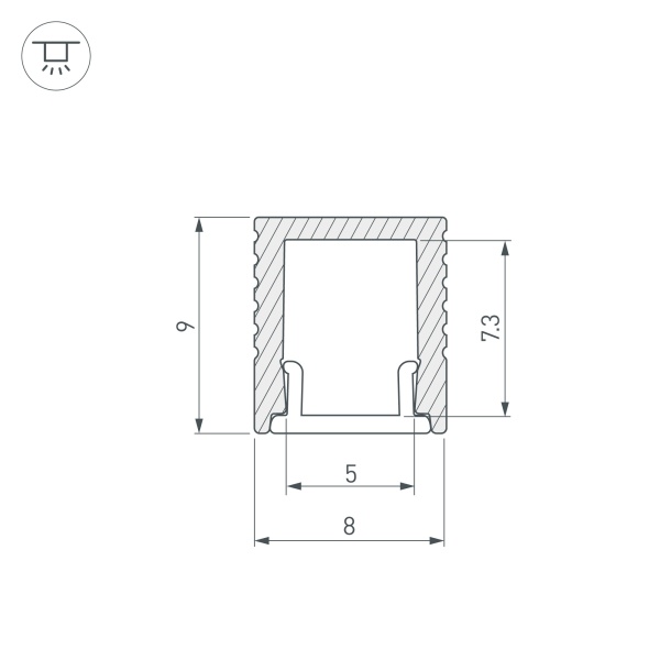 Профиль SL-MINI-8-2000 ANOD BLACK (Arlight, Алюминий)