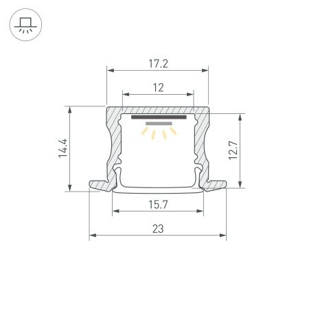 Профиль ARH-LINE-2315-F-2000 ANOD GOLD (Arlight, Алюминий)