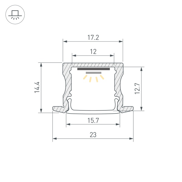 Профиль ARH-LINE-2315-F-2000 ANOD GOLD (Arlight, Алюминий)