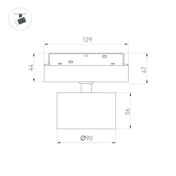 Светильник MAG-ORIENT-RONDO-R90-9W Day4000-MIX (WH, 110 deg, 48V, TUYA Zigbee) (Arlight, IP20 Металл, 5 лет)