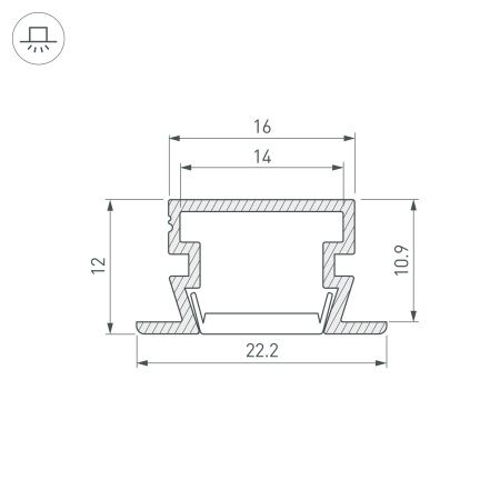 Профиль PDS-FS-2000 ANOD BLACK (Arlight, Алюминий)