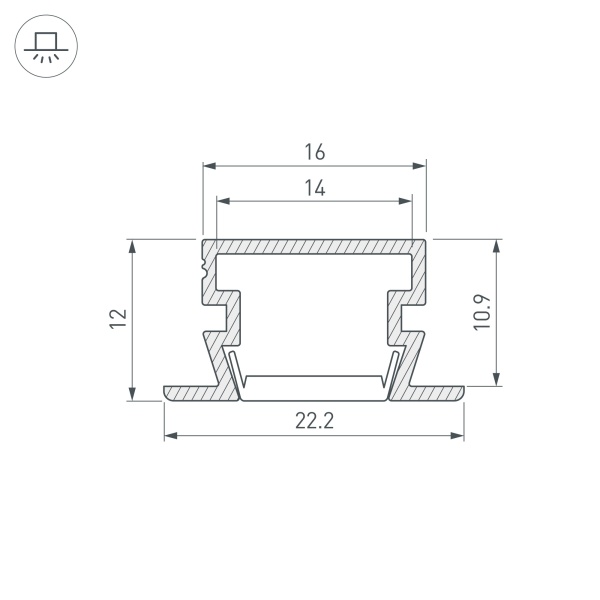 Профиль PDS-FS-2000 ANOD BLACK (Arlight, Алюминий)