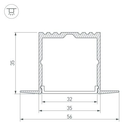 Профиль ARH-POWER-F-W35-2000 ANOD (Arlight, Алюминий)