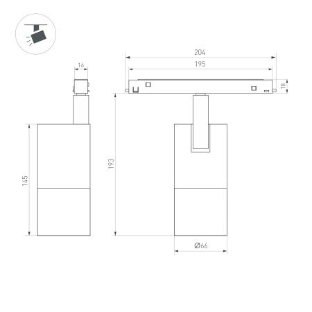 Светильник MAG-ORIENT-SPOT-ZOOM-R65-15W Day4000 (BK, 34-60 deg, 48V, DALI) (Arlight, IP20 Металл, 5 лет)
