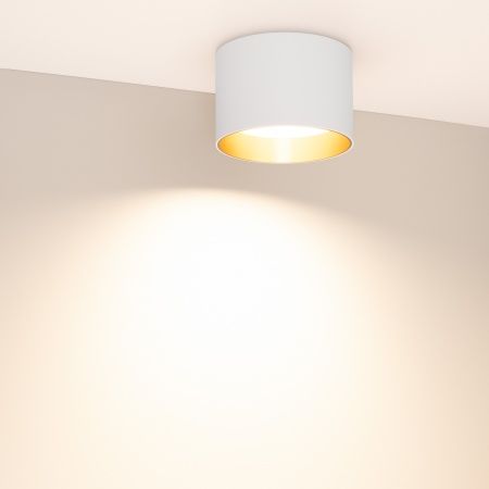 Светильник SP-BISCOTTO-R120-12W Warm3300-MIX (WH-GD, 80 deg, 230V) (Arlight, IP54 Металл, 5 лет)