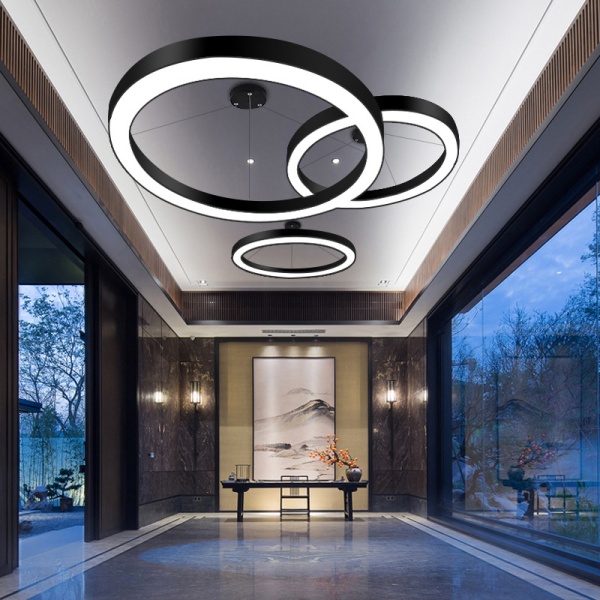 Светильник кольцевой линейный светодиодный  подвесной, HB0309, LED 60W 4000К диаметр 800mm, черный Светильник кольцевой линейный светодиодный  подвесной, HB0309, LED 60W 4000К диаметр 800mm, черный