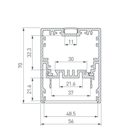 Профиль KLUS-POWER-W50-2000 ANOD (Arlight, Алюминий)
