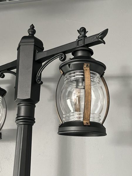 Светильник садово-парковый "Варна", G3960-2, 2*Е27  2*60W  IP44  h=2.51m, black+ wood Светильник садово-парковый "Варна", G3960-2, 2*Е27  2*60W  IP44  h=2.51m, black+ wood
