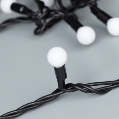 Светодиодная гирлянда ARD-BALL-CLASSIC-D13-10000-BLACK-100LED WARM (230V, 7W) (Ardecoled, IP65)