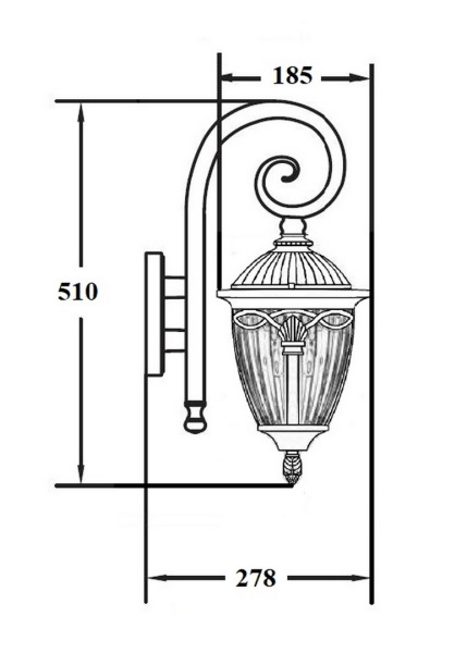 Настенный светильник YAOHUA LUX, Черный, Классика, 86302 18S Bl